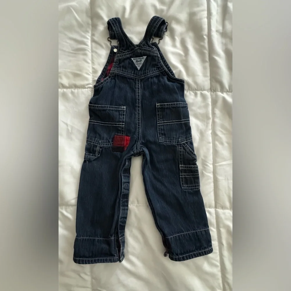 OshKosh B'gosh Kids Overalls - Blue with Red Patches